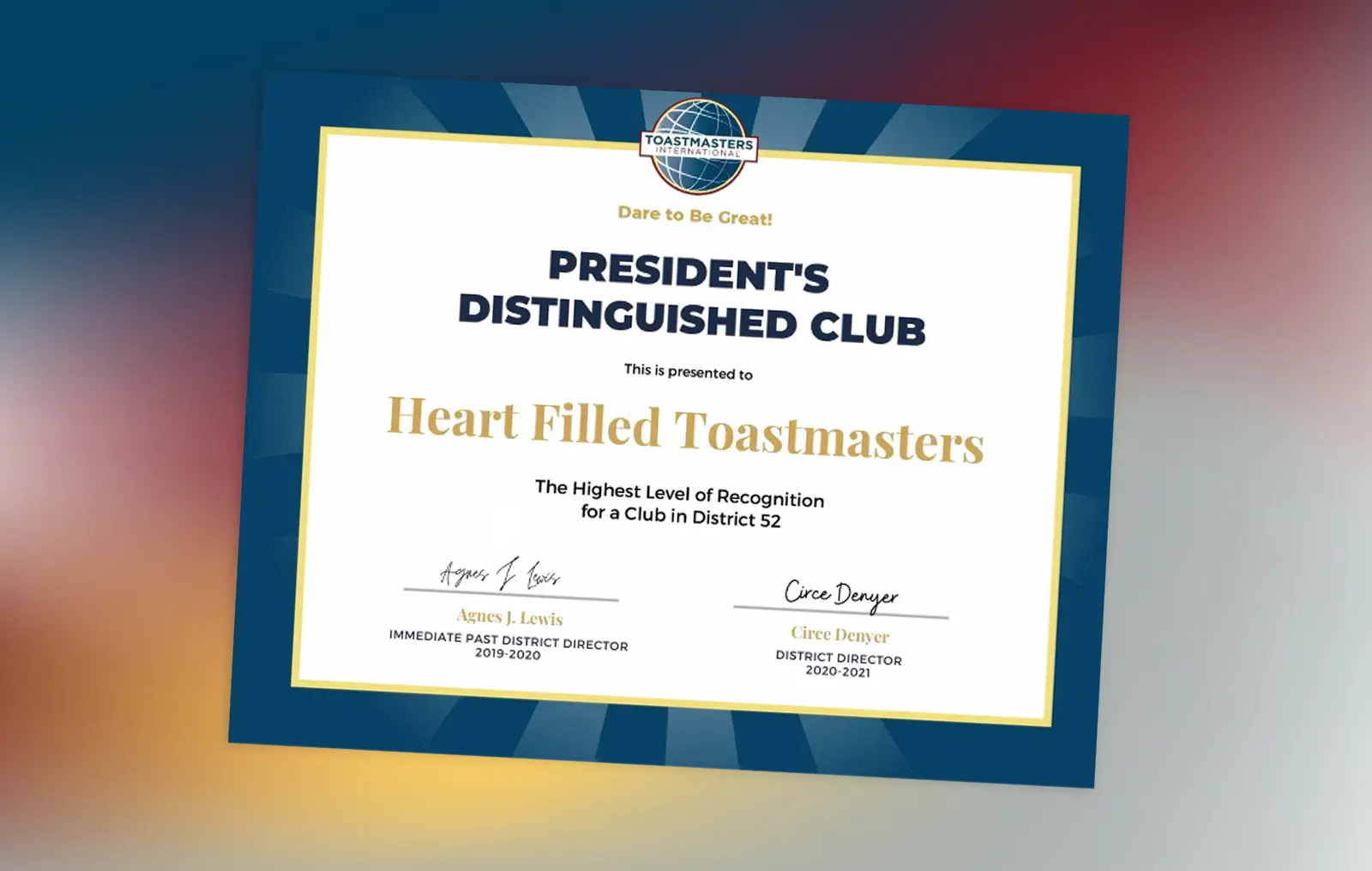 Heart Filled Toastmasters mentorship and growth